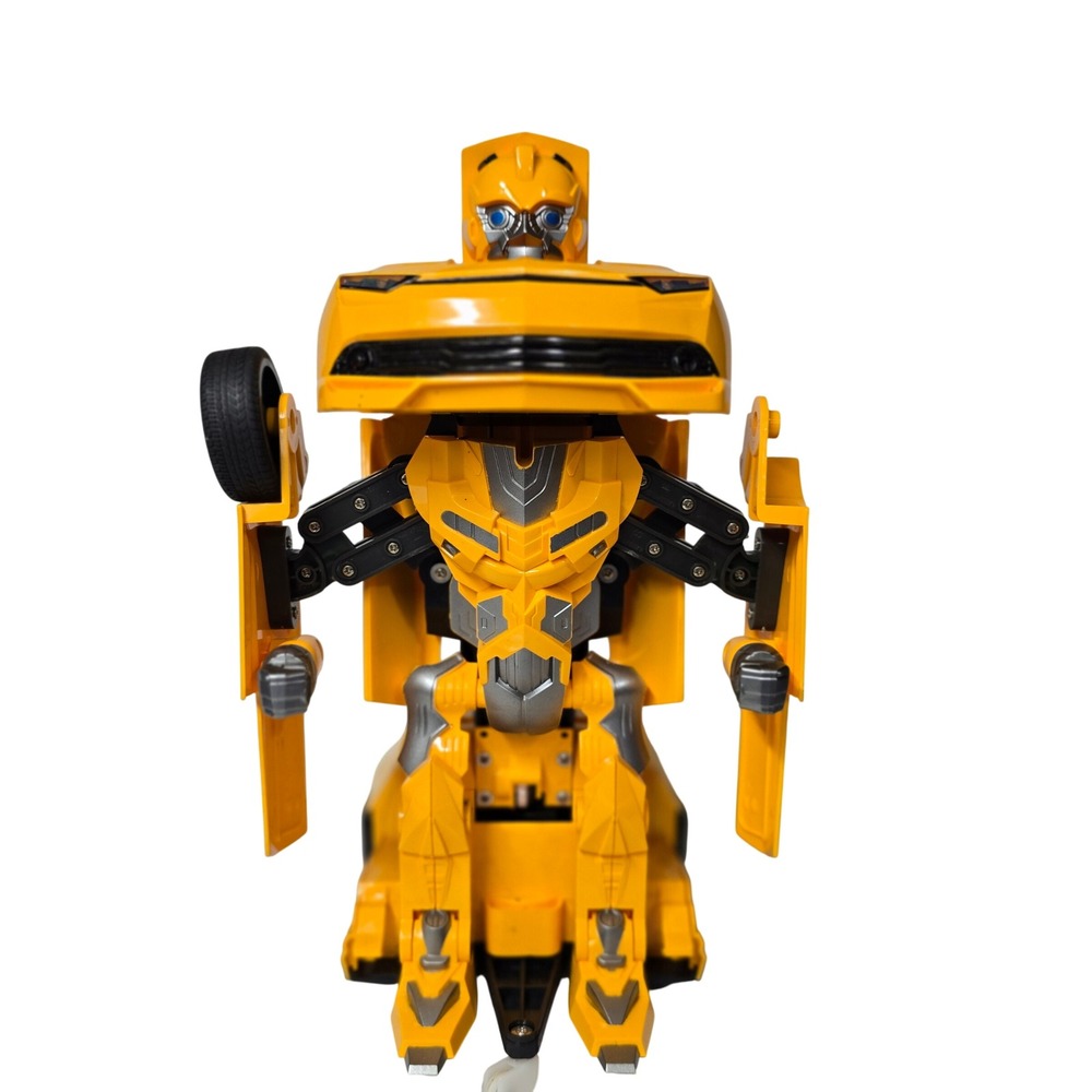 Yellow Transforming Robot Car Toy‎ Bumblebee Inspired 27MHz RC Missing Wheel 9in